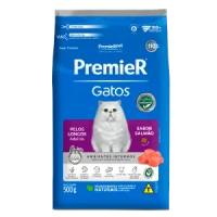 Ração Premier Ambientes Internos Gatos Adultos Pelos Longos Salmão