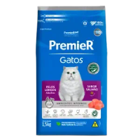 Ração Premier Ambientes Internos Gatos Adultos Pelos Longos Salmão