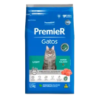 Ração Premier Ambientes Internos Light Gatos Adultos Salmão