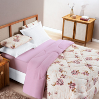 Edredom Casal Padrão Dupla Face Quality Malha 100% Algodão 1 Peça - Floral Rose