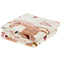 Manta Solteiro Infantil Bouti Kids Flannel 1 Peça - Unicornio