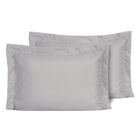 Kit 2 Fronhas Slim com 3 Abas 50cm x 70cm Micropercal 200 Fios - Cinza