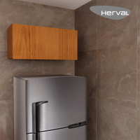 Armário Aéreo Cozinha Herval Denver, 1 Porta, Freijó Rocks Ripado, 80cm