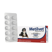 Anti-inflamatório Metilvet 40mg Para Cães e Gatos Vetnil C/10 Comprimi