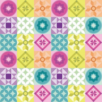 Papel de Parede Kids Azulejo Geométrico Vivo