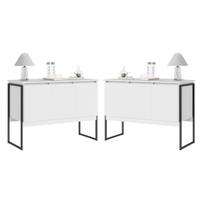 Conjunto de Buffets Industriais Milão Branco Preto