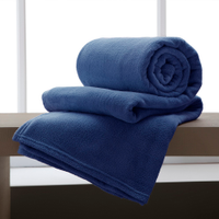 Manta Casal Flannel Extra Macio Corttex - Marinho