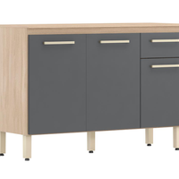 Balcao Para Cozinha 120 CM Dama 93101 Avena Grafito Demobile