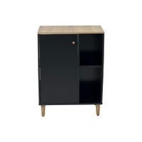 Gabinete Armário Banheiro Ditália 1 Porta BN-06 cor:preto