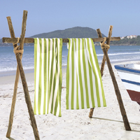 Toalha de Praia Velour Estampada New Caban Stripes Verde