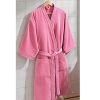 Roupão Adulto Velour Liso Dohler Unissex - P Rosa