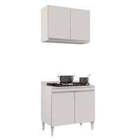 Kit Armário Aéreo e Balcão para Cooktop de Cozinha 02 Portas Diana 80 cm - D'Rossi