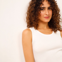 Regata de tricot decote redondo off white