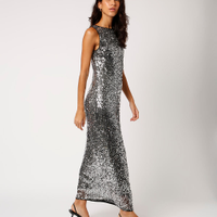 Vestido longo de paetê mindset preto