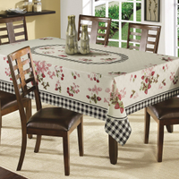 Toalha de Mesa Retangular 6 Lugares Ouro Berlim Preta Rústica