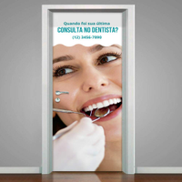 Adesivo de Porta Consulta no Dentista-83X210Cm
