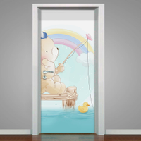 Adesivo para Porta Ursinho Pescador-63X210Cm