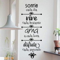 Adesivo de Parede Frase Sorria a Cada Dia- Pequeno 98x37cm