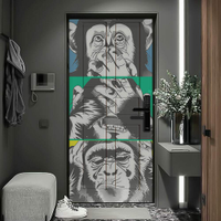 Adesivo para Porta 3 Macacos-93X210Cm