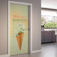 Adesivo de Porta Todo Dia é Dia De Sorvete-83X210Cm