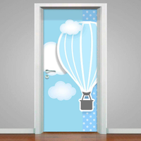 Adesivo para Porta Infantil Balão com Nuvens-73X210Cm