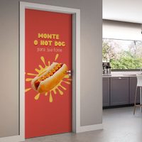 Adesivo de Porta Monte o Hot-Dog-93X210Cm