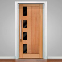 Adesivo para Porta Tema Madeira com Vidro 01-93X210Cm