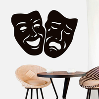 Adesivo de Parede Máscaras de Teatro- Pequeno 38x28cm