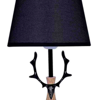 Abajur Luminária Preta De Mesa 43cm Bivolt 110/220v