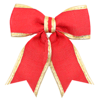 Kit 6 Peças Enfeite Árvore Natal Laço Lacinho Vermelho Dourado Brilhante 14cm