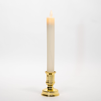 Castiçal Com Vela Elétrica 2 Peças Decoração Natalina 25cm