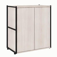 Armário De Escritório Shelf 2 Pt Carvalho Berlin E Preto 71 Cm