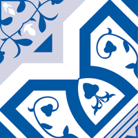 Adesivo De Azulejo Haus For Fun Moderno 06 Azul 15X15