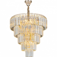 Lustre Versailles Cristal + Metal Champanhe E Dourado H/12 Hevvy