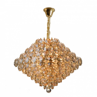 Lustre Diamond Dourado E Champanhe 12 Lampadas - Hevvy