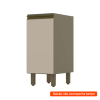 Balcão de Cozinha Évelin 1 Porta Duna e Cristal 35 cm
