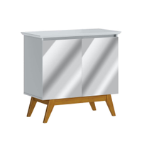 Buffet Classic 2 Portas Branco Acetinado e Espelho - Imcal Móveis