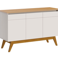 Buffet Classic 3 Portas Off White com Nature - Imcal Móveis