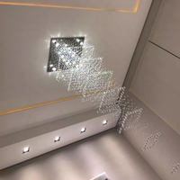 Lustre de Cristais Inox Espelhado para Salão de Festas e Vão de Escadas 400 cm