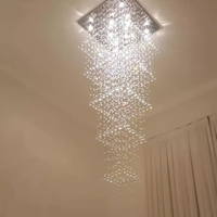 Lustre de Cristais Inox Espelhado para Salão de Festas 340 cm