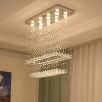 Lustre Torre de Cristais Legítimos Inox Polido para Sala de Jantar 100 cm