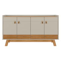 Buffet Aparador Ripado Estilo Retrô Tucson Nature Off-White
