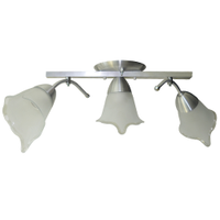 Lustre Luminária Arandela de Teto com 03 hastes e 03 vidros Modelo Tulipa - Para 03 lâmpadas Padrão E27 Bivolt 110v / 220v