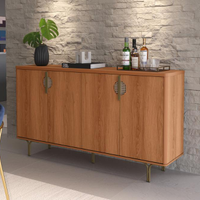 Buffet Marsala Suporte P/ Decoração 4 Portas C/ Prateleira Divisória - Jequitiba