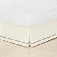 Saia Para Cama Box Inteiriça Com Detalhe Sutache Microfibra King - Palha