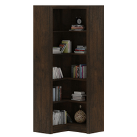 Estante de Canto Para Escritório Home Office 4 Prateleiras Brandon 171x68cm T01 Rústico - Lyam Decor