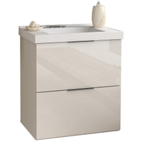 Armário Balcão Gabinete Para Banheiro 60cm Com 03 Gavetas Pietra B06 Branco Brilho - Lyam Decor