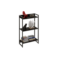 Estante Multiuso Para Escritório Industrial 03 Prateleiras Areta 104x60cm C01 Onix - Lyam Decor
