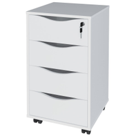 Gaveteiro Para Escritório Office com Rodízios 04 Gavetas Bit A02 Branco - Lyam Decor