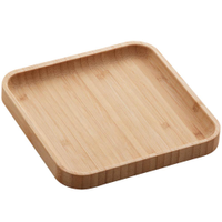 Bandeja de Bambu Square Lyor 17x17cm Prato Pequeno Quadrado